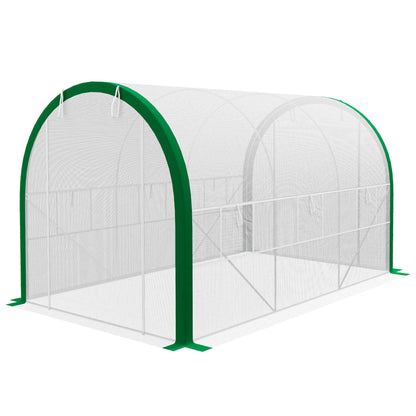 Kweekkas – Tunnelkas – Broeikas – Tuinkas – Foliekas – Stevig Gegalvaniseerd Stalen Frame – UV-bestendige Witte Folië 358x210x210 cm