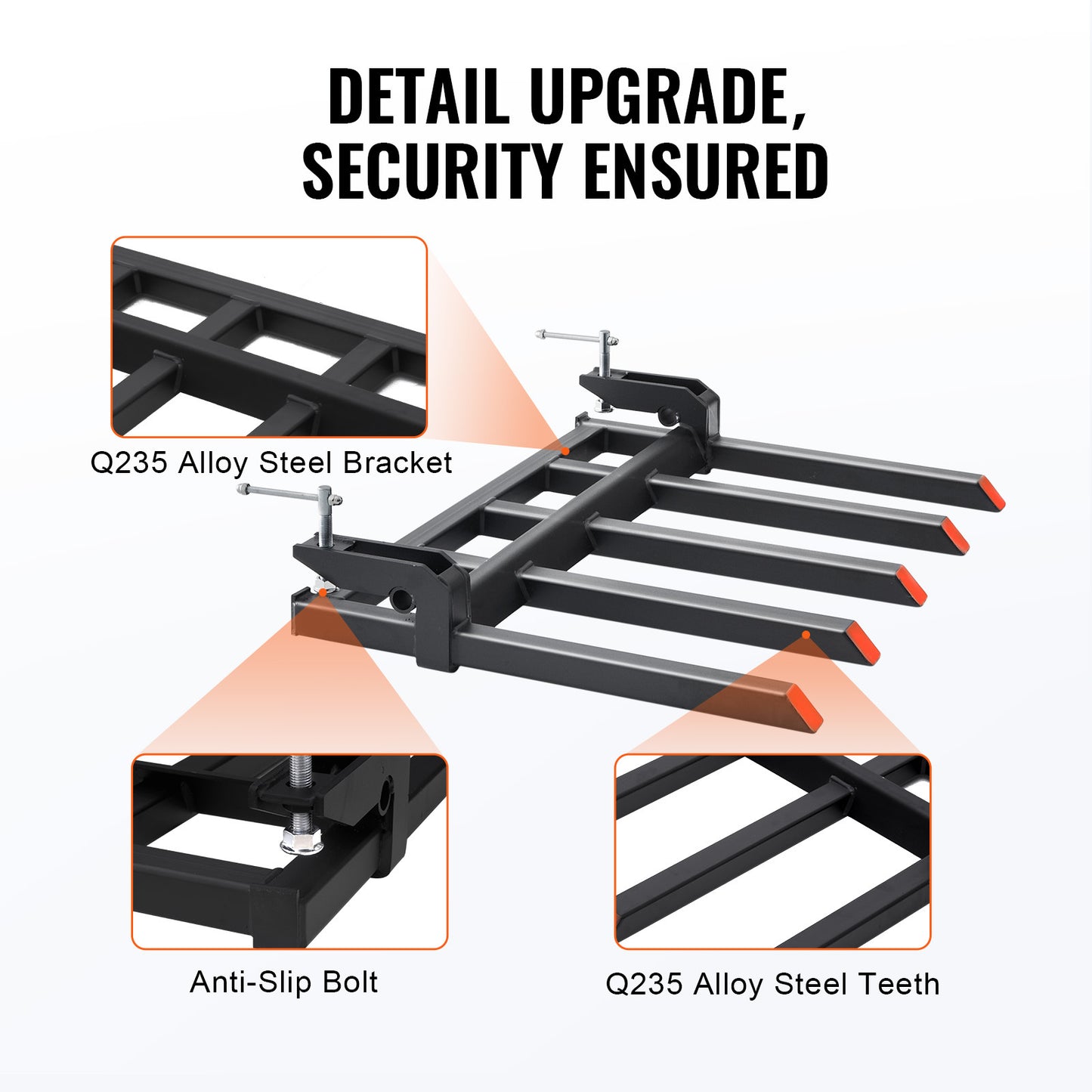 Debris Forks – Vorken – Takkenvork – Tractorvork – Afvalvork – 48 Inch – Maximale Draagkracht 1180 kg – Anti-Roest Coating