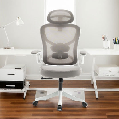 Ergonomic Office Chair, Desk Chair with Adjustable Headrest, Armrests, Lumbar Support, Swivel Chair, Rocker Function, Mesh Executive Chair, Back-Friendly, Office Chair 150 kg