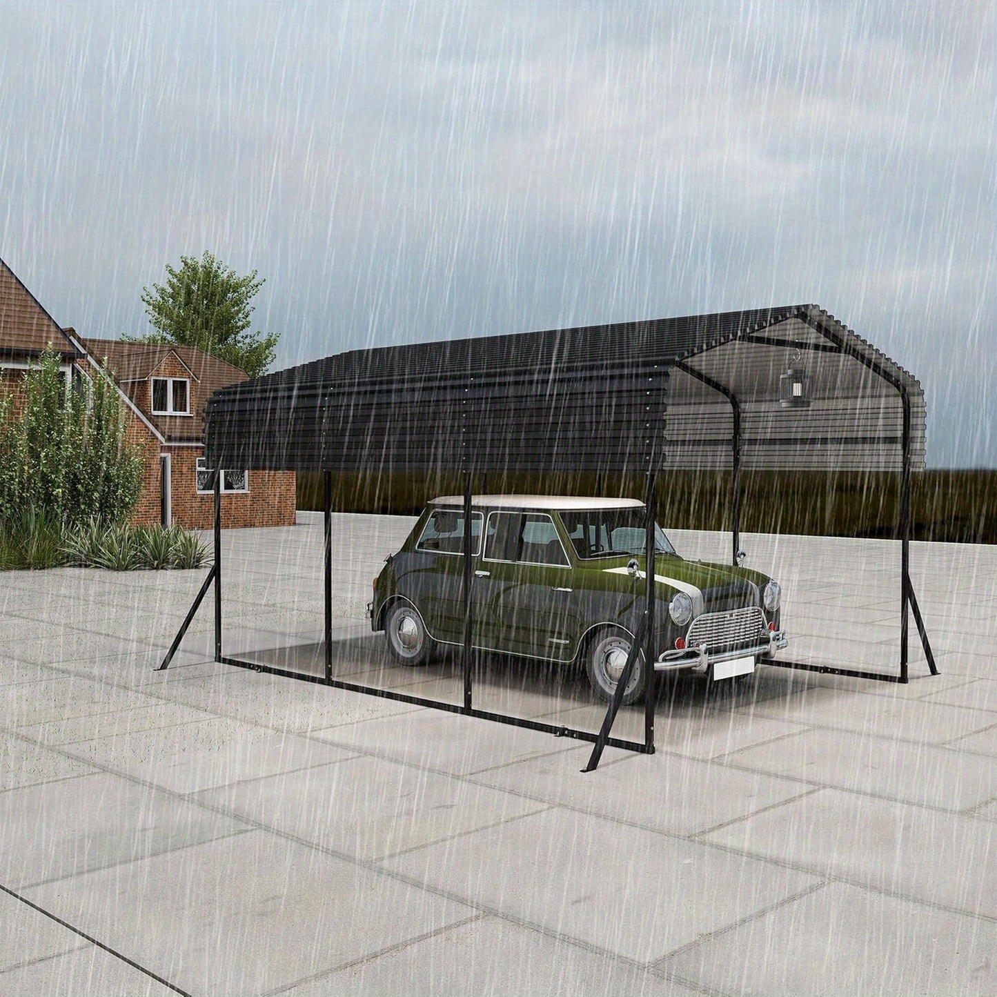 Carport Outdoor – Garage Tent – Auto Overkapping – Voertuig Schuilplaats – Bivak Tent – 4,57x3,05x2,50 m – Versterkte Stalen Constructie – Weerbestendig Dak