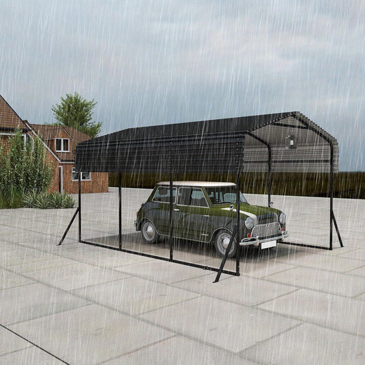 Carport Outdoor – Garage Tent – Auto Overkapping – Voertuig Schuilplaats – Bivak Tent – 4,57x3,05x2,50 m – Versterkte Stalen Constructie – Weerbestendig Dak