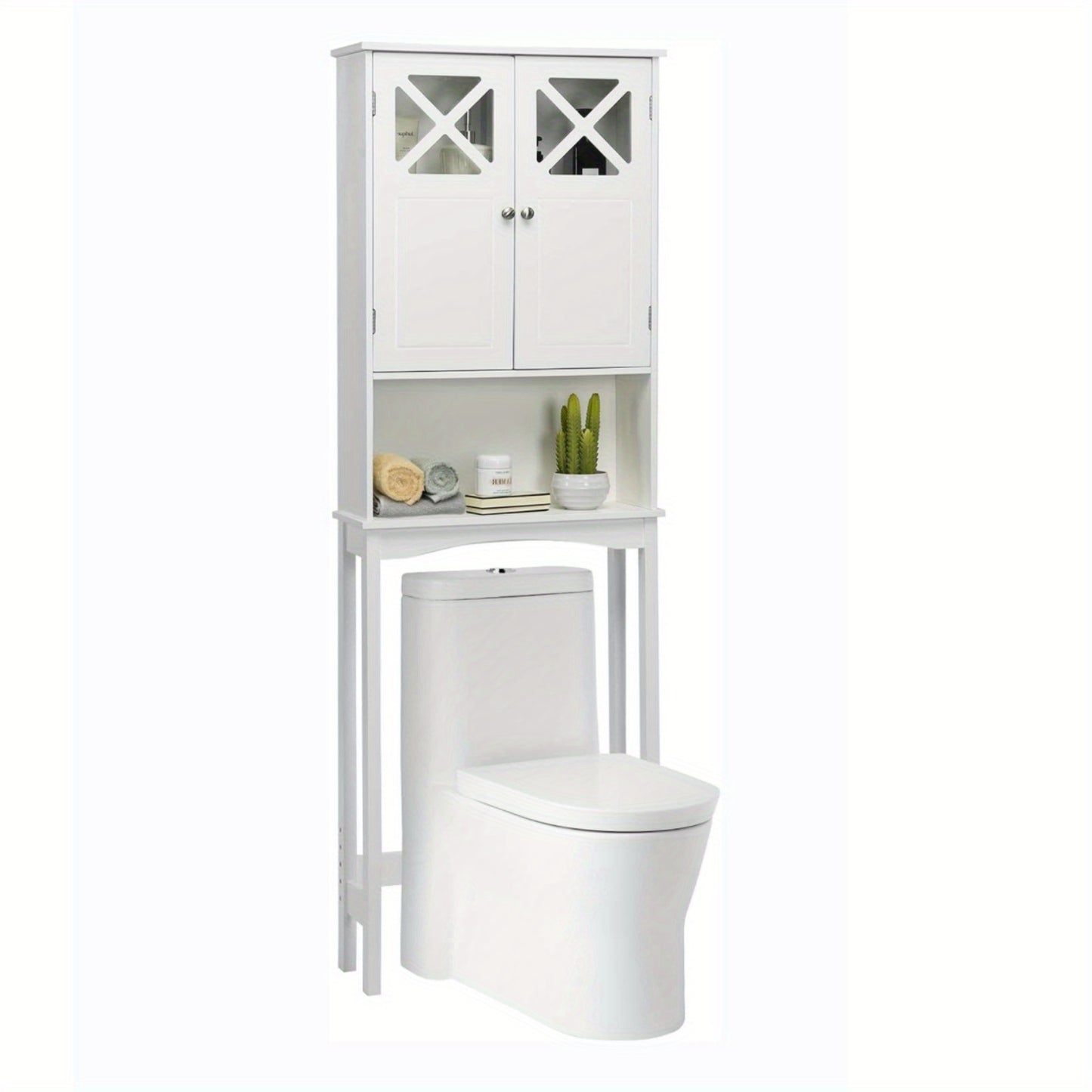 Toiletkastje – Badkamerkastje – WC Kastje – Toiletmeubel – Hangkast – Ruimtebesparend – Gehard Glas – Anti-Kantel Ontwerp