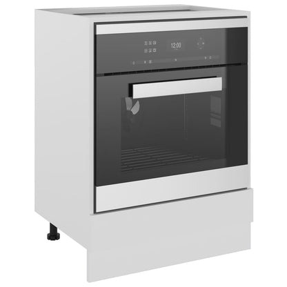 Ovenkast – Keukenkast – Opbergkast – Ovenmeubel – Keukenmeubel – Wit Gefineerd Hout – Compact 60x46x81,5 cm - QUORE