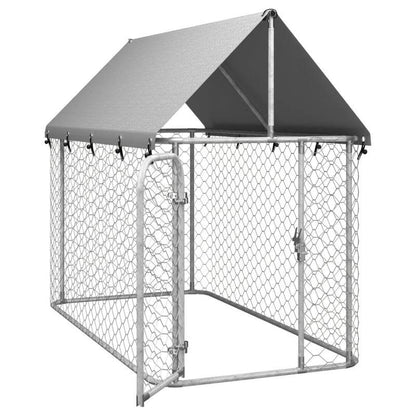 Hondenkennel – Hondenkooi – Hondenren – Buitenkennel – Dierenverblijf – Ruim 200x100x150 cm – Weerbestendig Staal Met Dak