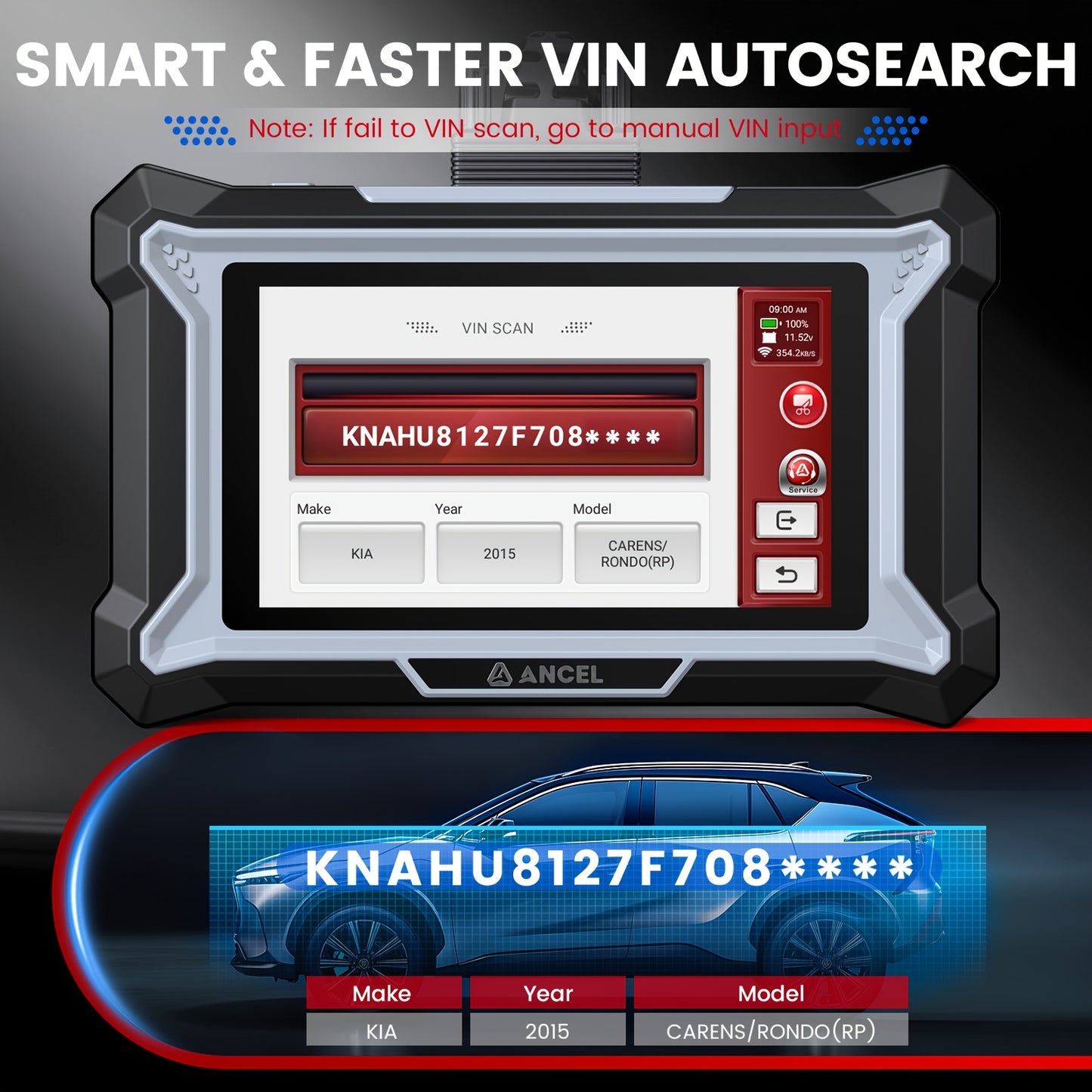 OBD2 Scanner Auto – Diagnose Tool – Code Reader – Foutcode Scanner – Auto Diagnostiek – 4 Systemen Uitlezen – Groot Kleurenscherm