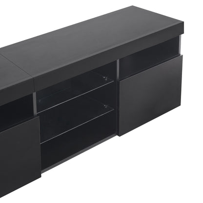 Black Modern TV Cabinet with Bright Panels, Living And Dining Room 180cm, Tv Stand With Storage, Hanging Tv Stand On Wall, Media Console Long And Slim, Tv Wall Unit, Tv Unit Wall Panel, Wall Units Tv, Corner Tv Display, Large