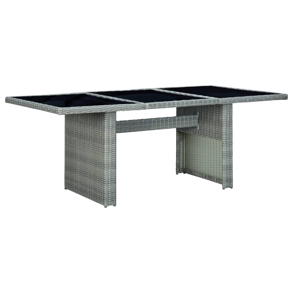 Tuinset – Tuinmeubelset – Diningset – Loungeset – Bistroset – Weerbestendig PE-Rattan – Inclusief Dikke Kussens – Lichtgrijs en Zwart