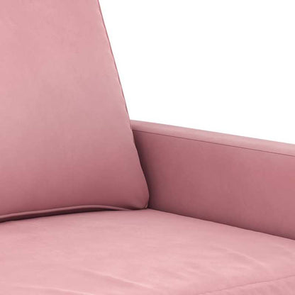 3-zitsbank – Sofa – Zitbank – Bankstel – Loungebank – Zacht Roze – Fluweel Bekleding – Stevig Houten Frame – 180 cm Breed
