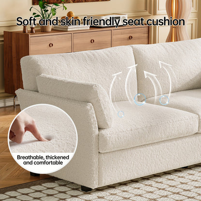 2-Zits bank – Tweezitsbank – Loveseat – Sofa – Tweepersoonsbank – Off-White Creamy Kleur – Oversized Comfortabel Zitvlak – Modern En Makkelijk Te Monteren
