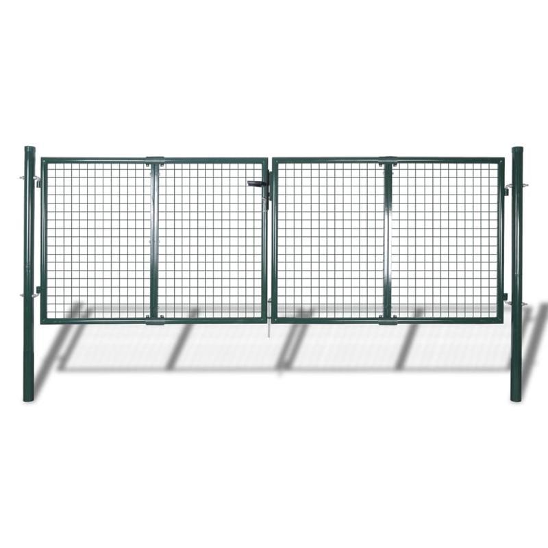 Tuinafscheiding – Tuinscherm – Buitenhek – Tuinhek – Groen Stalen Poort – Klimbeveiliging – Corrosiebestendig – 289x100 cm / 306x150 cm