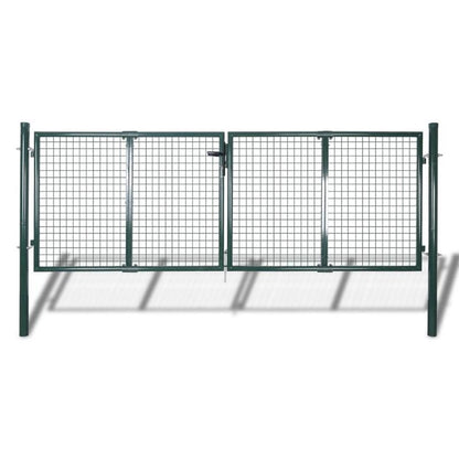 Tuinafscheiding – Tuinscherm – Buitenhek – Tuinhek – Groen Stalen Poort – Klimbeveiliging – Corrosiebestendig – 289x100 cm / 306x150 cm