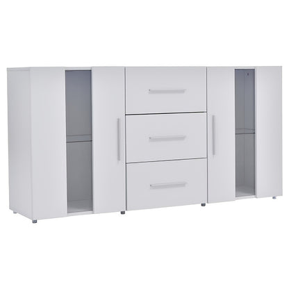 Opbergkast – Kast – Dressoir – Bergkast – Buffetkast – Wit – 140x35x70 cm – Duurzaam Lichtgewicht Ontwerp