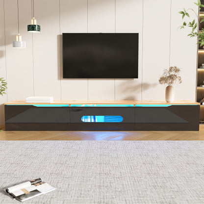 tv meubel – tv kast – televisie meubel – media meubel – tv dressoir – Zwart Wit – 180 cm Lang – Hoogglans Afwerking – Wandmontage