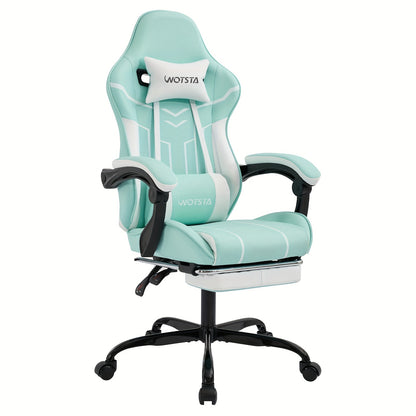Gamingstoel – Gamestoel – Gaming Chair – Bureaustoel – Game Stoel – Verstelbaar 135° – Met Voetsteun – PU Leer – Zachte Wieltjes