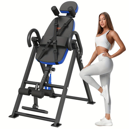 Inversietafel – Inversiebank – Rugtrainer – Omkeerbank – Zwaartekrachttrainer – Stalen Frame – Dubbele Rollers voor Core Training