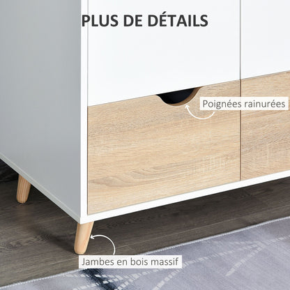Kledingkast – Garderobekast – Opbergkast – Slaapkamerkast – Witte Kast – Scandinavisch Design – 80x40x180 cm – Melamine Coating