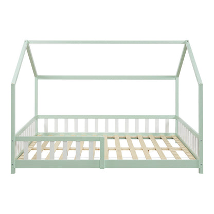 Kinderbed – Kinderbedden – Eenpersoonsbed – Hoogslaper – Stapelbed – Huisbed Design – Veilig Valbeveiliging – 90x200 cm Vurenhout