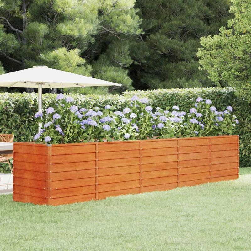 Easy to assemble modern and simple Rusty raised garden bed 400x80x77cm corten steel backyard high-quality flower box kit