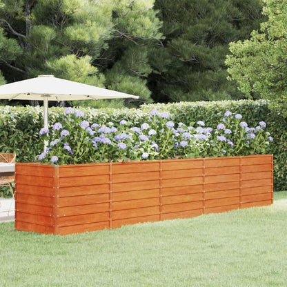 Easy to assemble modern and simple Rusty raised garden bed 400x80x77cm corten steel backyard high-quality flower box kit