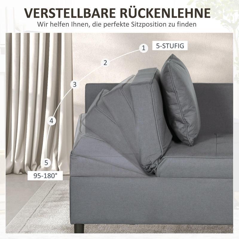 Multifunctionele Slaapstoel – Slaapbank – Slaapfauteuil – Zetelbed – Opklapbare Fauteuil – Ruimtebesparend Ontwerp – Comfortabele Foam Bekleding – Donkergrijs