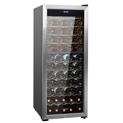 Wijnkoelkast – Wijnklimaatkast – Wijnkoeler – Drankenkoelkast – Vrijstaand – 80 Flessen – Dubbele Temperatuurzones – LED Verlichting