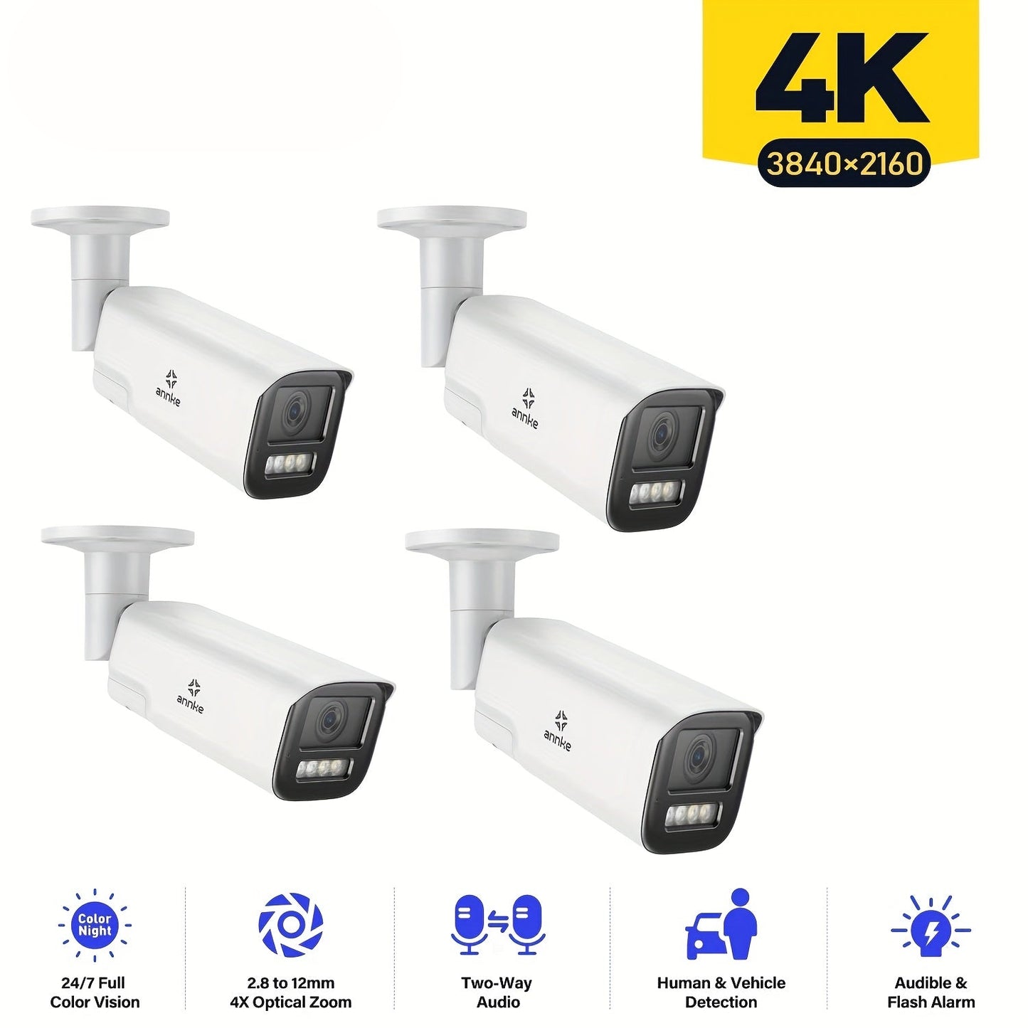 Beveiligingscamera – IP Camera – Dome Camera – PoE Camera – Surveillance Camera – 12MP Hoge Resolutie – Spotlight Kleurennachtzicht