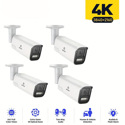 Beveiligingscamera – IP Camera – Dome Camera – PoE Camera – Surveillance Camera – 12MP Hoge Resolutie – Spotlight Kleurennachtzicht