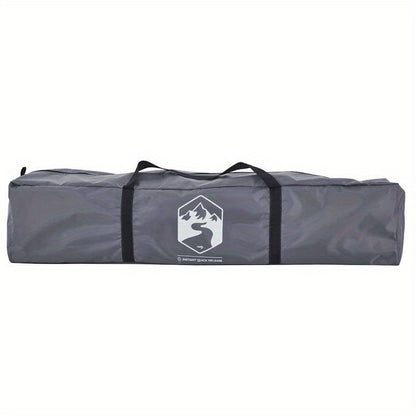 3-Persoons Campingtent – Familie Tent – Buitentent – Vriendentent – Festival Tent – Lichtgewicht Polyester – Snelle Haak-en-Loop Sluiting – Grijs/Oranje