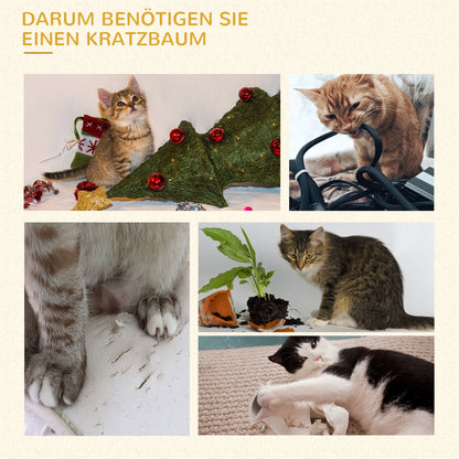 Krabpaal – Krabmeubel – Krabton – Kattenmeubel – Kattenklaar – Met 2 Hangmatten & Kattenholen – Stevig Sisal En Plush – Hoogte 200 cm