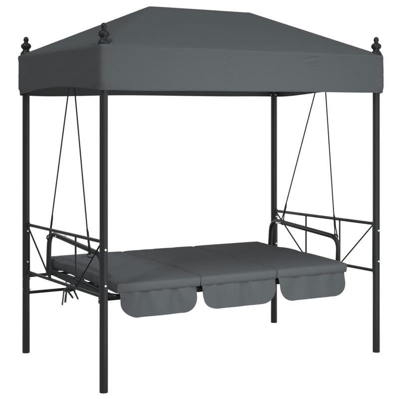 Schommelstoel – Schommelstoel Met Canopy – Tuinschommel – Balkonstoel – Verandaschommel – Stevig Stalen Frame – Comfortabele Afneembare Kussens