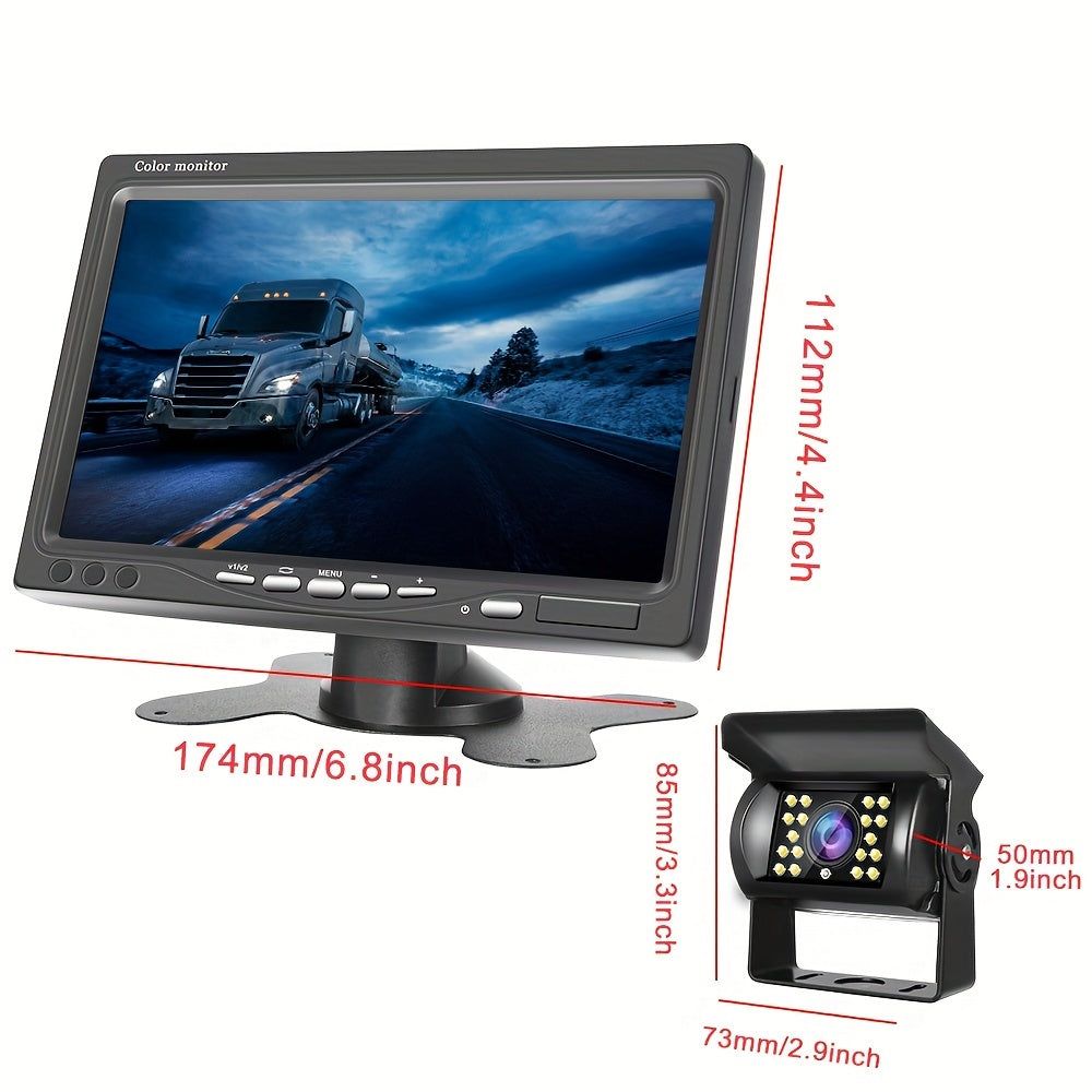 Achteruitrijcamera – Parkeercamera – Backup Camera – Draadloze Camera – Auto Camera – 7 Inch TFT LCD Scherm – 12-24V Met Infrarood Nachtzicht
