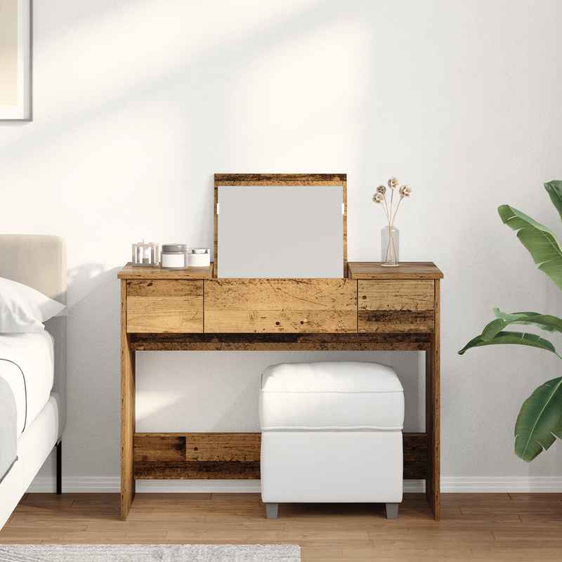 Dressing table met Mirror Old Wood 100x45x76cm