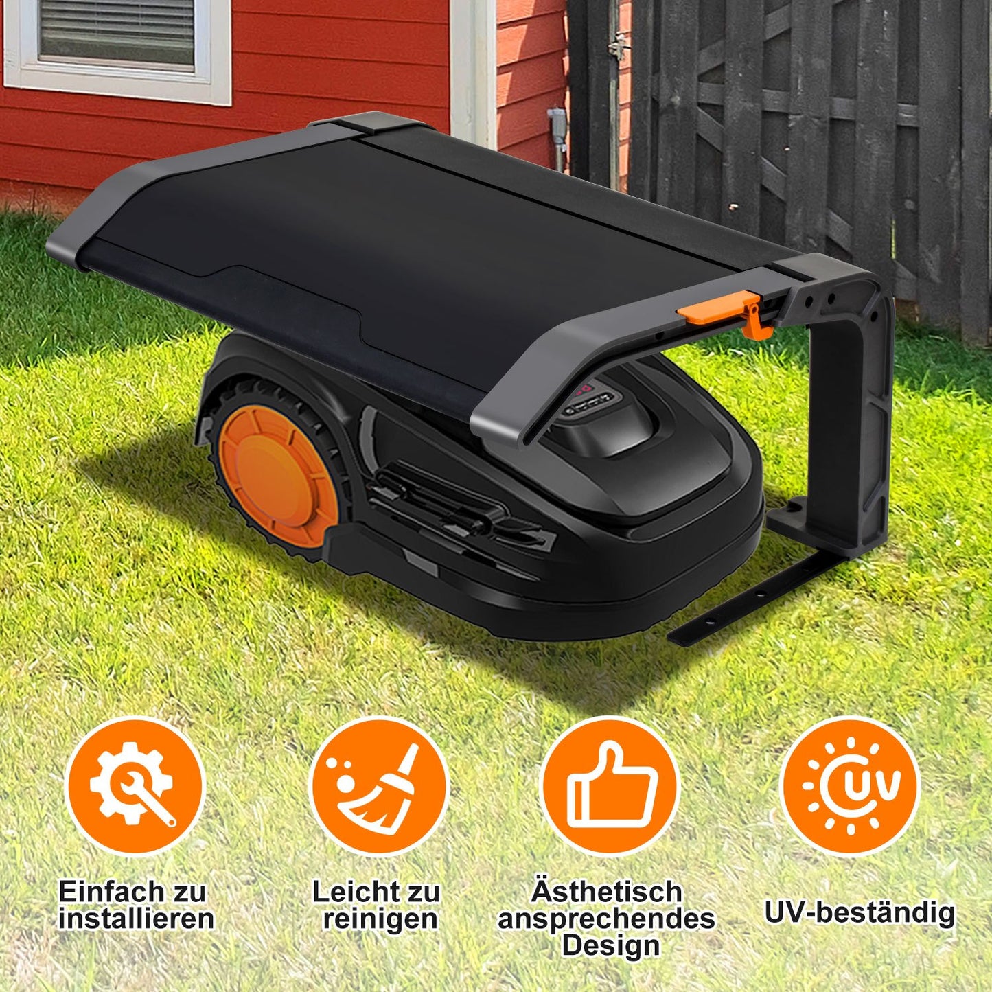 Robot Lawn Mower Garage, Folding Lawn Mower Garage, Garage for Robot Lawn Mowers, 72 x 56 x 36 cm, Easy Assembly, with Metal Feet, UV Protection