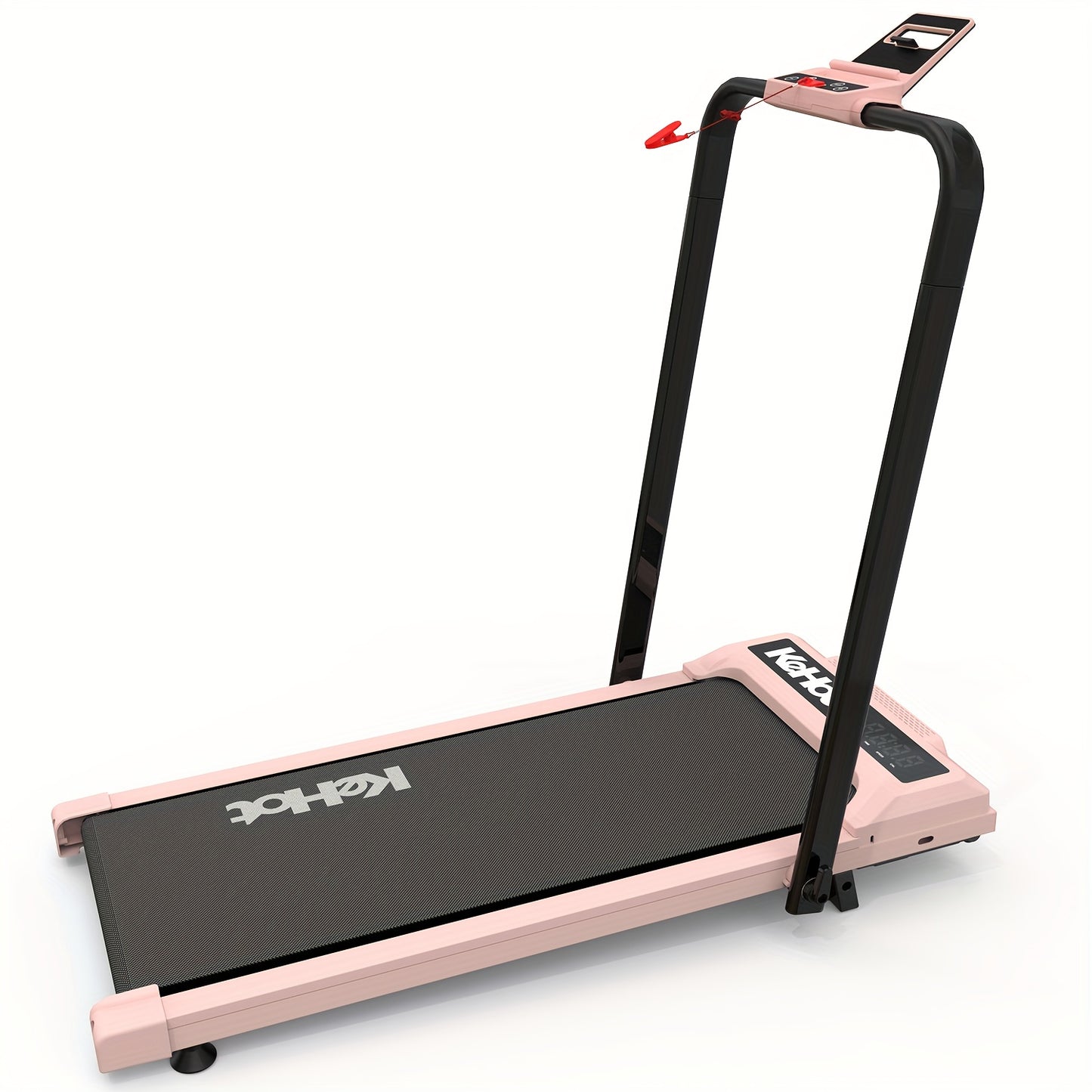 Loopband – Loopmachine – Treadmill – Wandelmachine – Hardloopband – Inklapbaar Design – Handmatige Hellingshoek – LED-Display – Veiligheidssleutel – Roze – Compact en Stil – 230V Adapter