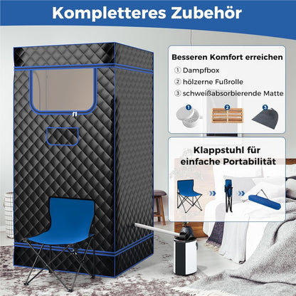Stoombad – Sauna Tent – Indoor Sauna – Stoomcabine – Wellness Tent – 3 Liter Stoomgenerator – Instelbare Temperatuur 35-63°C