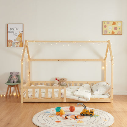 Kinderbed – Kinderbedden – Eenpersoonsbed – Hoogslaper – Stapelbed – Huisstijl Design – Valbeveiliging – 120 x 200 cm – Houten Frame