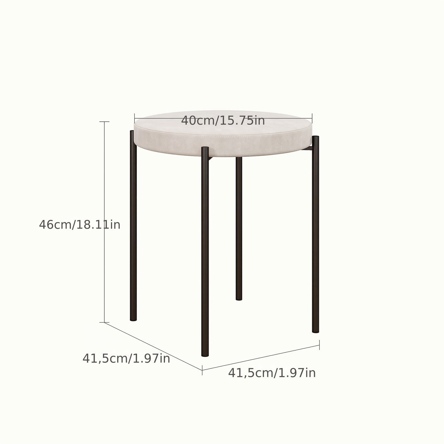 Eetkamerstoelen – Stapelbare Stoelen – Keukenstoelen – Krukken – Zitmeubilair – Set Van 4 Beige – Ruimtebesparend Ontwerp – Stevig Metalen Frame