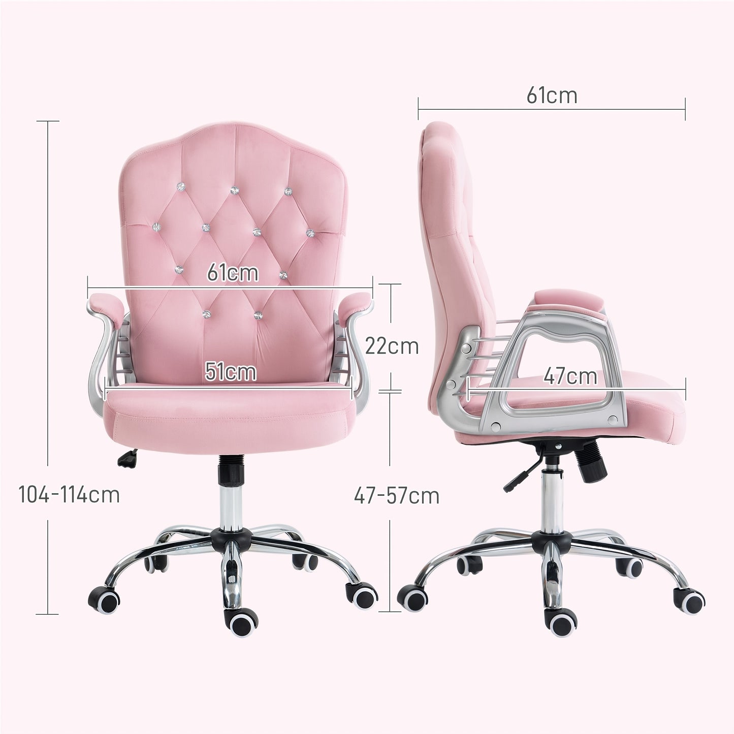 Bureaustoel – Ergonomische Stoel – Kantoorstoel – Gamestoel – Draaistoel – Schommelfunctie – In Hoogte Verstelbaar – Maximaal 120 kg – Roze