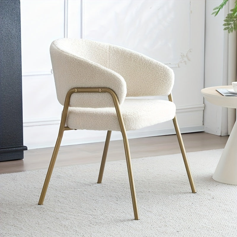 Witte Eetkamerstoelen – Design Stoelen – Moderne Stoelen – Comfortabele Stoelen – Luxe Stoelen – Gouden Metalen Frame – Gemakkelijk Schoon Te Maken