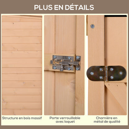 Tuinberging – Tuinkast – Tuinschuur – Gereedschapsschuur – Opbergkast – Vurenhout – Bitumen Dak – Grote Vergrendelbare Deur – 2 Ruime Planken – Compact 75x56x115 cm
