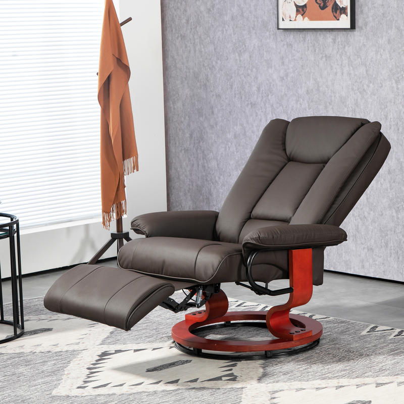 Relaxfauteuil – Loungefauteuil – Relaxstoel – Draaifauteuil – Fauteuil – Verstelbare Rugleuning – 360° Draaibare Basis – Kunstleren Bekleding – Stalen Frame – Geschikt Tot 150 Kg