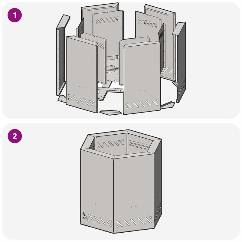 Zwarte Buitenfornuis – Vuurschaal – Houtkachel – Kampvuurplek – Outdoor Firepit – Compact 48x48 cm – Stevig Metalen Design