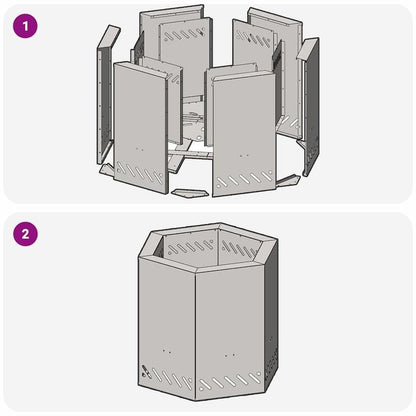 Zwarte Buitenfornuis – Vuurschaal – Houtkachel – Kampvuurplek – Outdoor Firepit – Compact 48x48 cm – Stevig Metalen Design