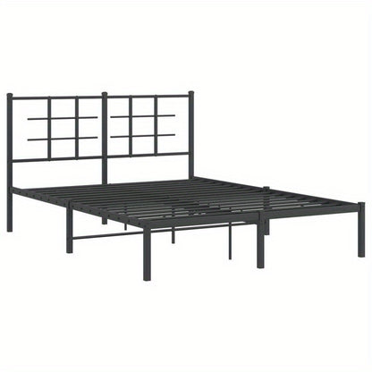 Bed Frame with Headboard Metal Black 135X190 Cm