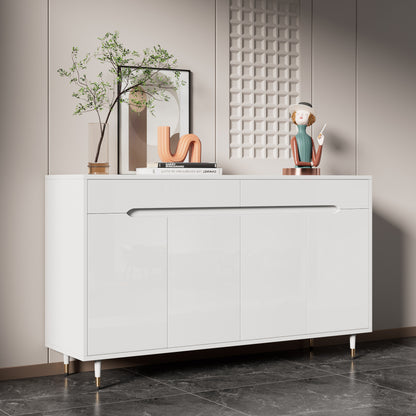 Schoenenkast – Schoenenrek – Schoenenopberger – Schoenenmeubel – Schoenenbank – Wit Met Goudkleurige Pootjes – Verstelbare Planken En Compact Ontwerp