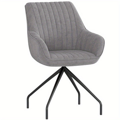 Draaifauteuil – Loungefauteuil – Schommelstoel – Stoel – Fauteuil – Donkergrijs – 360° Draaifunctie – Stevige Metalen Pootjes