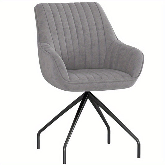 Draaifauteuil – Loungefauteuil – Schommelstoel – Stoel – Fauteuil – Donkergrijs – 360° Draaifunctie – Stevige Metalen Pootjes