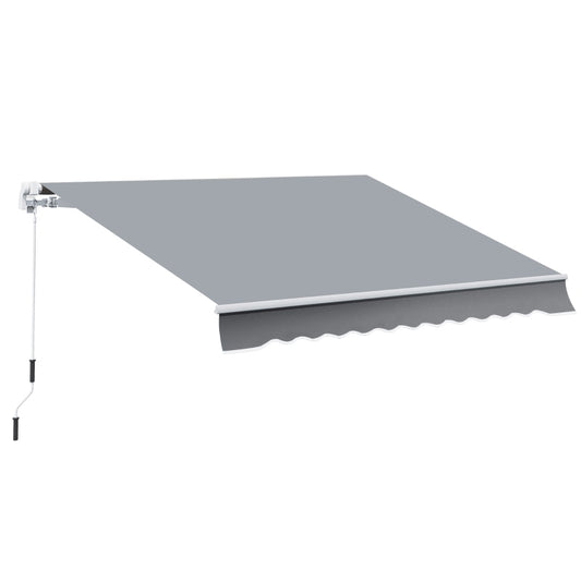 Markies – Zonnescherm – Uitvalscherm – Uittrekbare Zonwering – Klemzonwering – Wit – Handbediend Metalen Frame – UV- en Weerbestendig