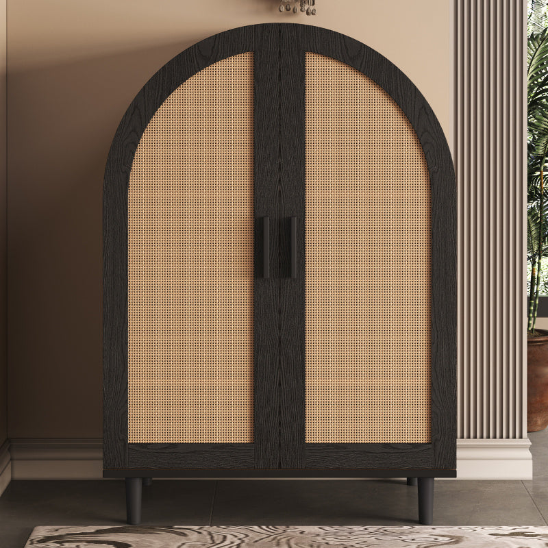 Dressoir – Schoenenkast – Opbergkast – Ladekast – Buffetkast – Rattan Deuren – 3 Ruime Planken – Natuurlijk Design