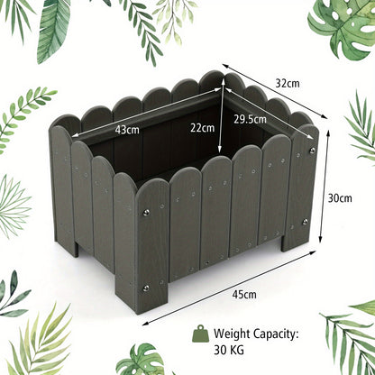 Plantenbak – Bloembak – Bloempot – Tuinbak – Plantenpot – Weerbestendig HDPE – 2 Stuks Grijs